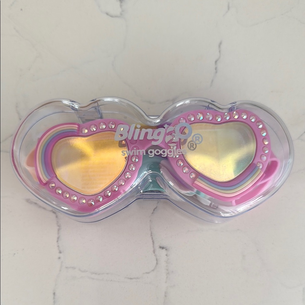 Bling2O Heart-Shaped Pink Swim Goggles